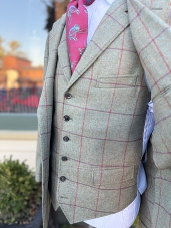 Crittenden 6-Button Lapel Vest in Lovat Tweed