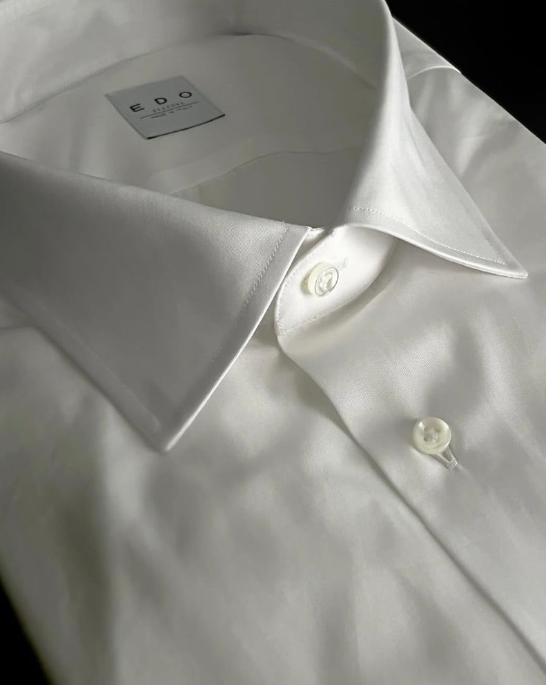 Crittenden x Edo Semi-Spread Collar Shirting, White