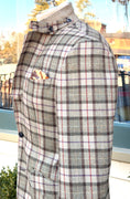 Load image into Gallery viewer, Hacking Jacket in Moss & Cream with Red/Purple Overplaid CR 1635
