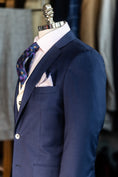 Load image into Gallery viewer, Navy Fine Beaded Stripe Suit in Lightweight Worsted Wool CR 1540
