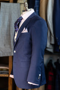 Load image into Gallery viewer, Navy Fine Beaded Stripe Suit in Lightweight Worsted Wool CR 1540

