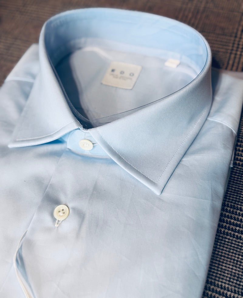 Crittenden x Edo Semi-Spread Collar Shirting, Blue