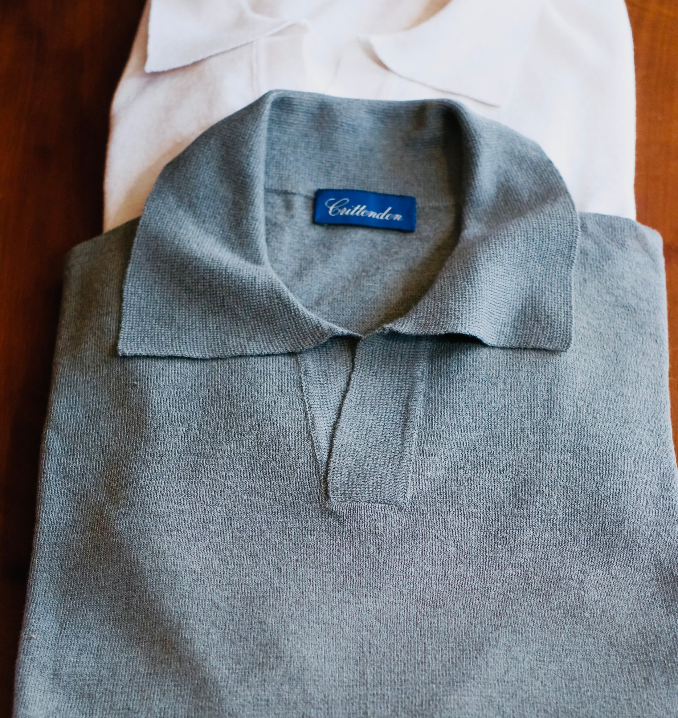 Crittenden Linen/Cotton Knit Shirt in Olive Cuban Collar