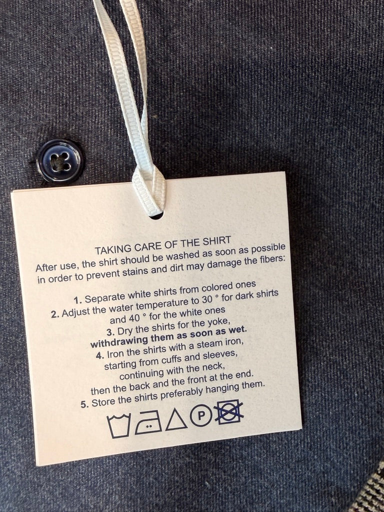 Crittenden x Edo Button Down Collar Sport Shirt in Midnight Blue Cotton