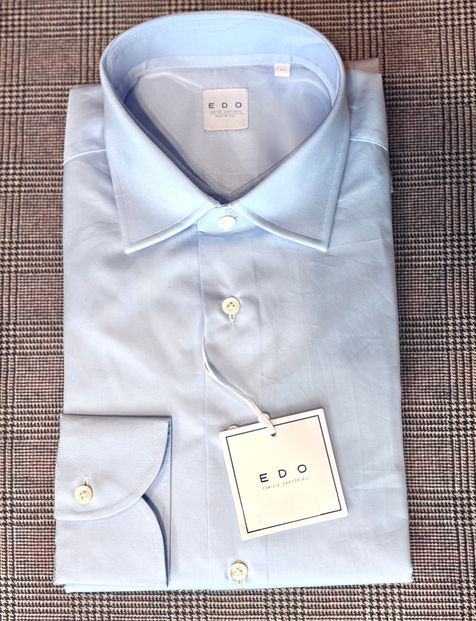 Crittenden x Edo Semi-Spread Collar Shirting, Blue