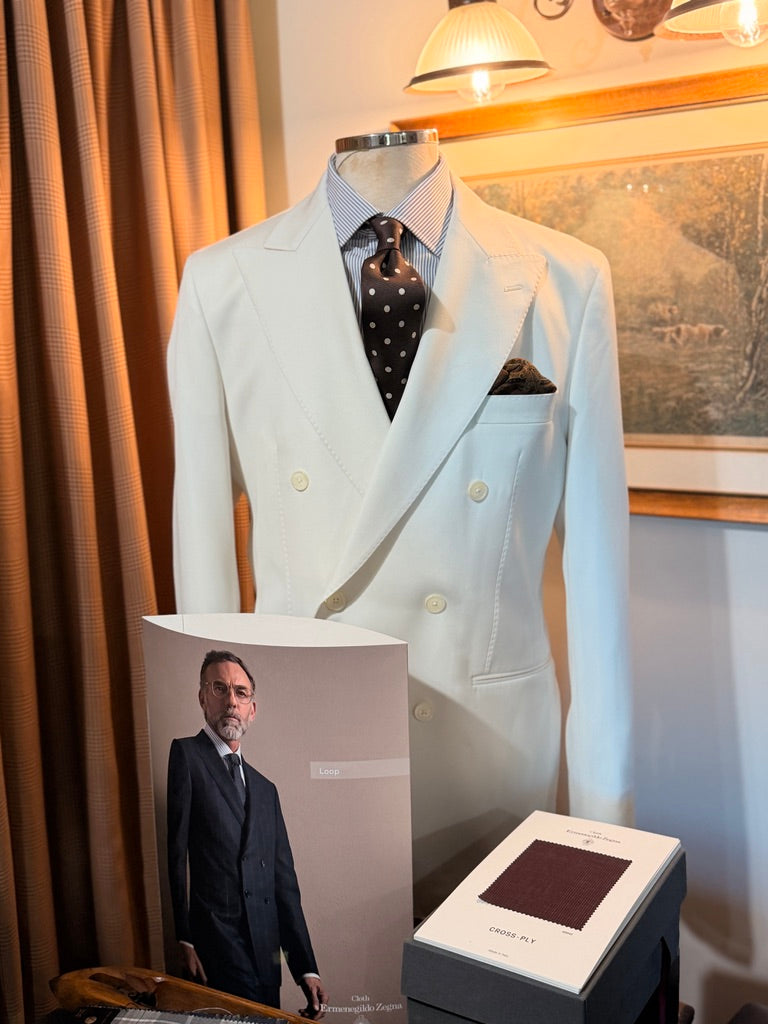 Crittenden Cream Gabardine Double-Breasted Dinner Jacket