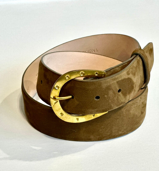 Fine Suede Belts With Horseshoe Buckle