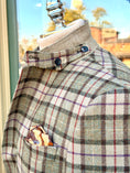 Load image into Gallery viewer, Hacking Jacket in Moss & Cream with Red/Purple Overplaid CR 1635
