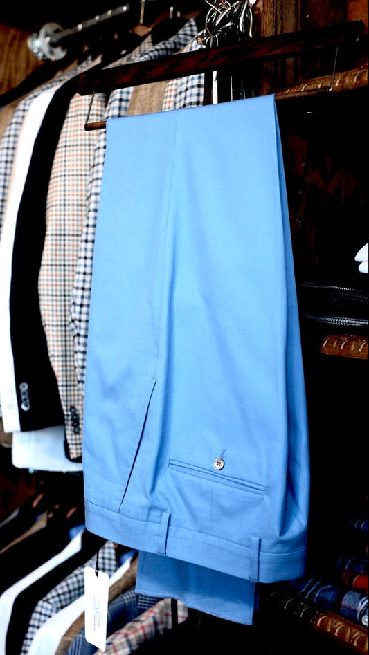 Crittenden Cotton Trousers in Bond Blue