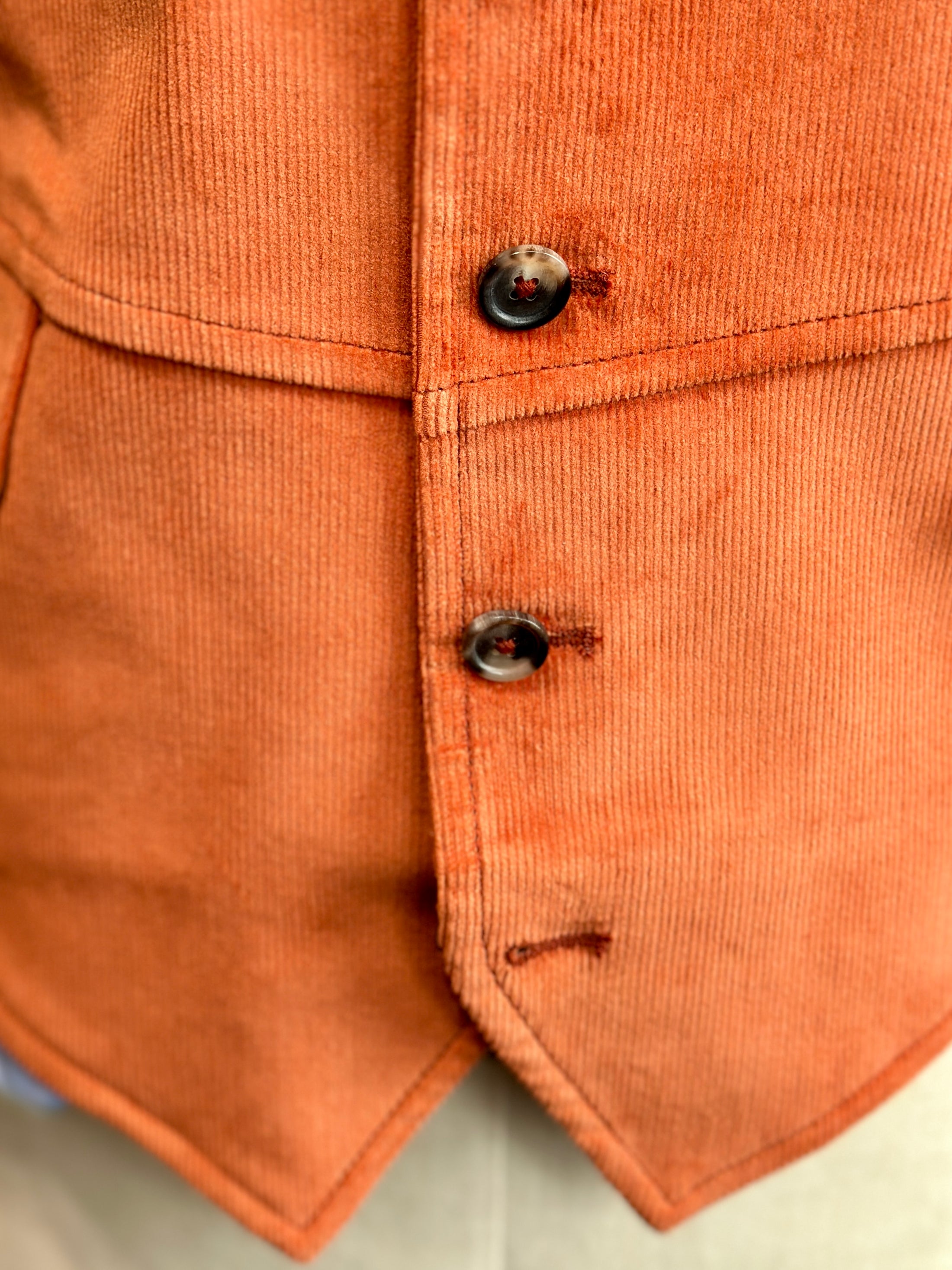 Crittenden Six Button Lapel Vest in Fine Wale Cord