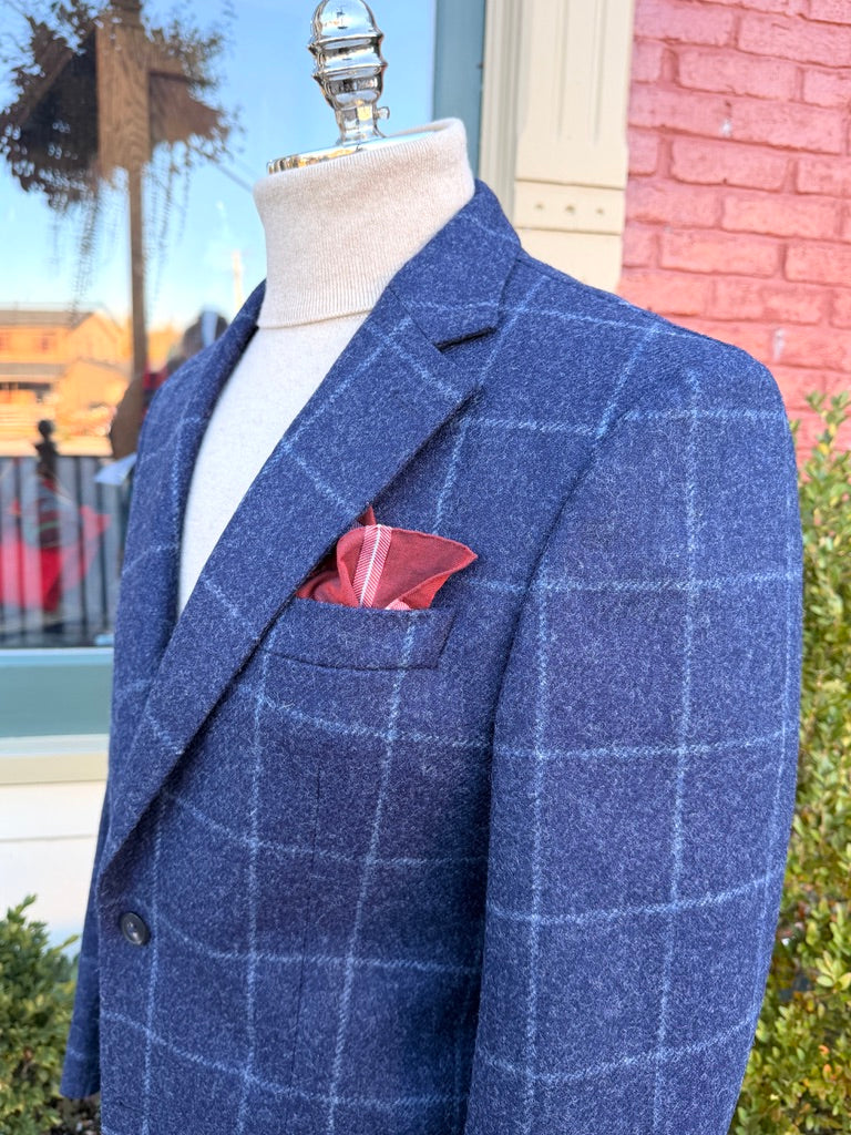 Harrods Flap Pocket Sportcoat in Navy Windowpane
