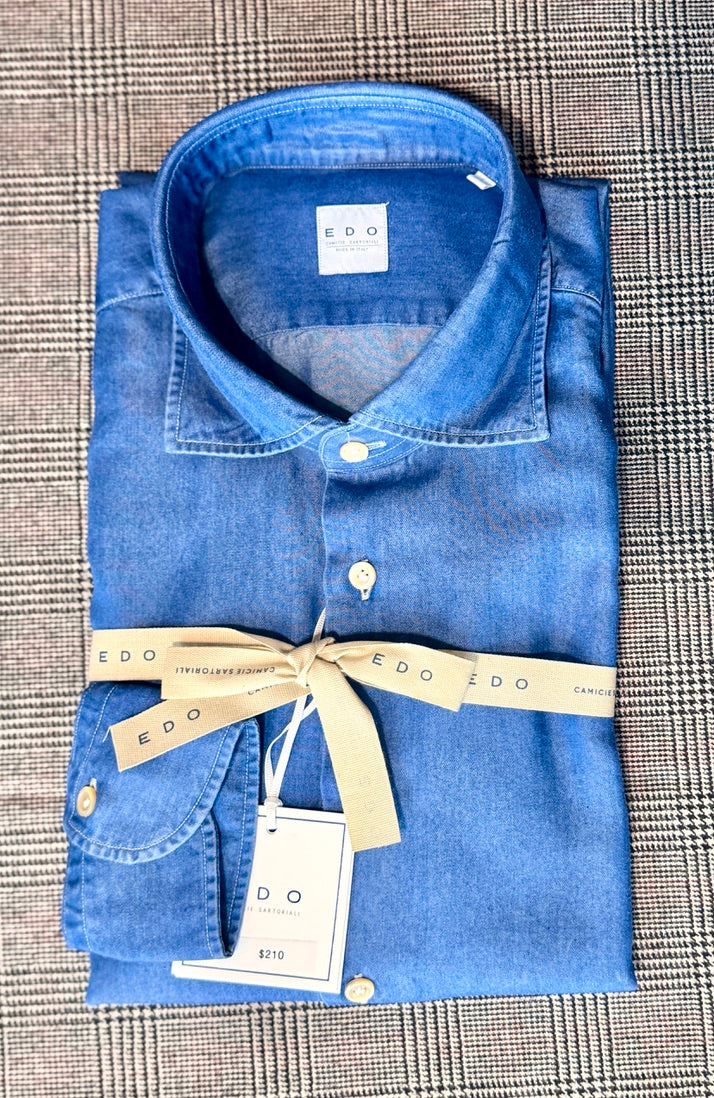 Crittenden x Edo Chambray Shirting, Denim