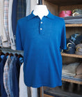 Load image into Gallery viewer, Crittenden Linen/Cotton Knit Polo in Bright Navy
