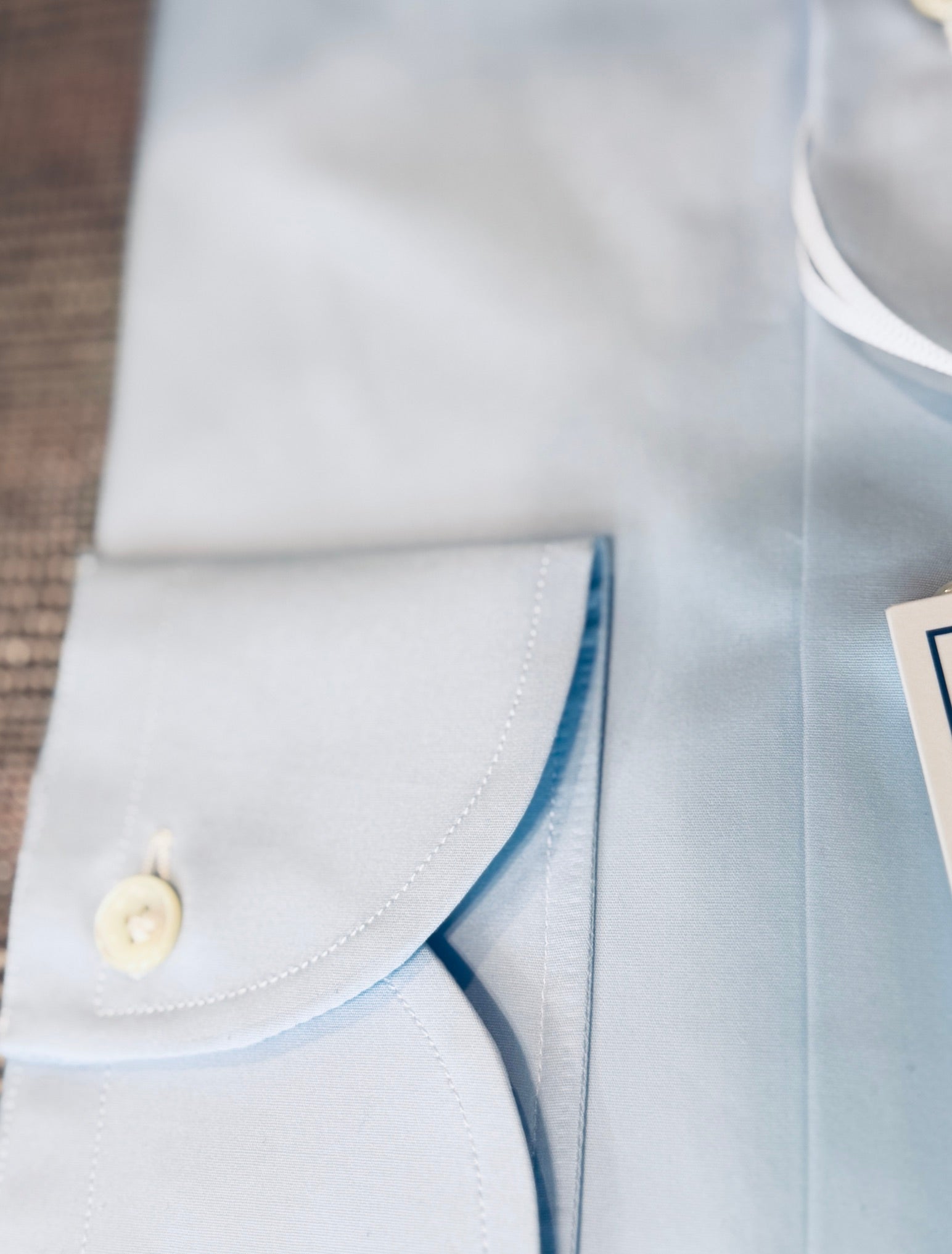 Crittenden x Edo Semi-Spread Collar Shirting, Blue