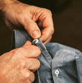Load image into Gallery viewer, Crittenden x Edo Button Down Collar Sport Shirt in Midnight Blue Cotton
