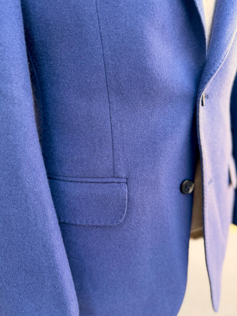 Wool & Cashmere Harrods Flap Pocket Sportcoat in Twilight Blue CR 1660