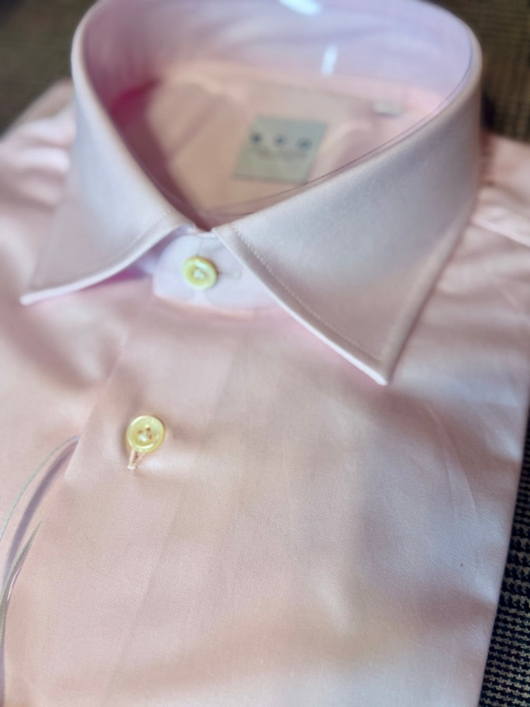 Crittenden x Edo Semi-Spread Collar Shirting, Pale Pink