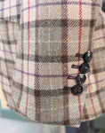 Load image into Gallery viewer, Hacking Jacket in Moss & Cream with Red/Purple Overplaid CR 1635
