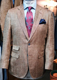 Load image into Gallery viewer, Crittenden Harrods Flap Pocket Sportcoat in Tan Barleycorn Silk Weave
