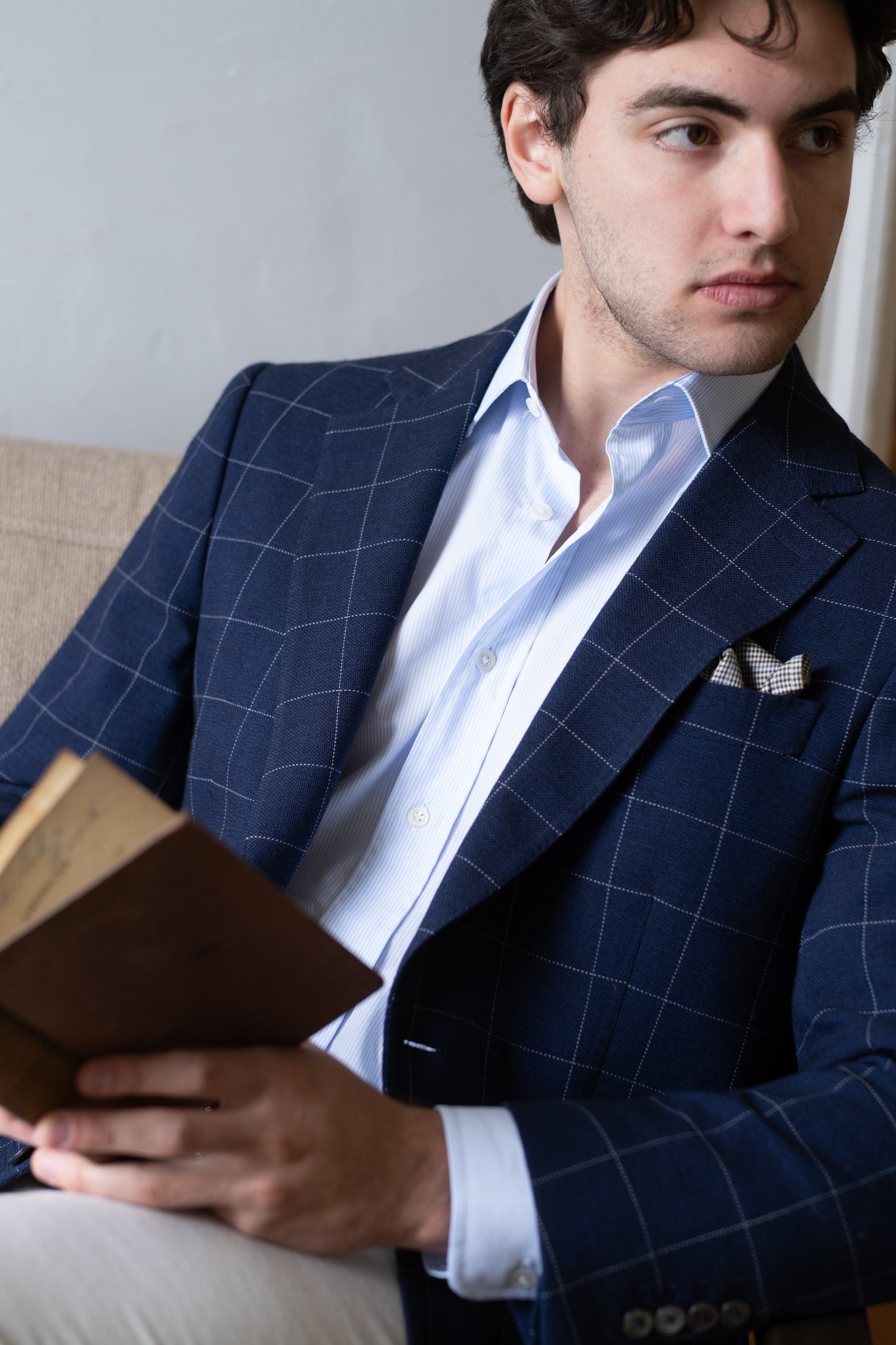 Harrods Flap Pocket Sportcoat in Navy Windowpane