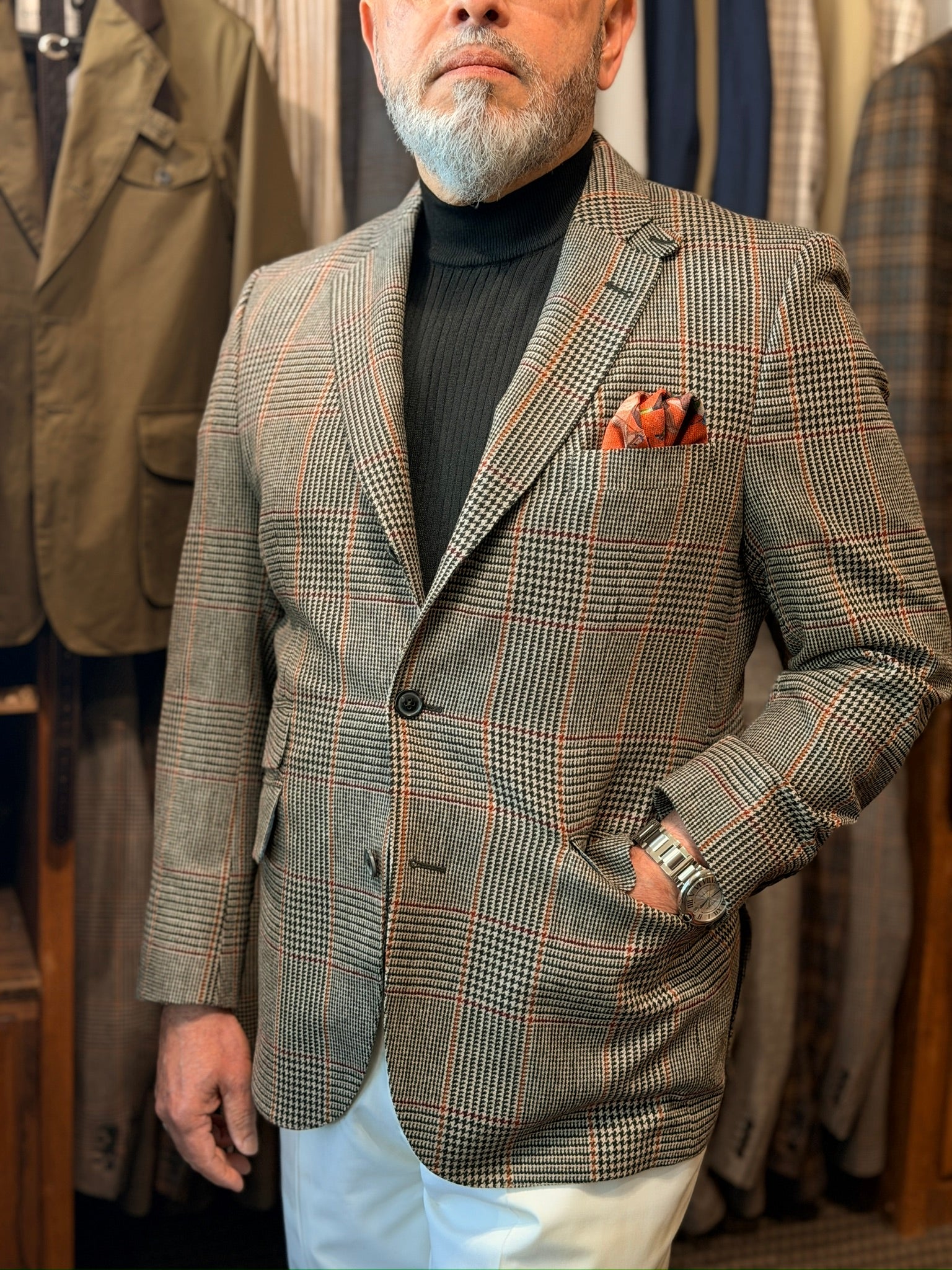 Harrods Jacket in Modern Russell Plaid Super Merino & Cashmere CR 1600