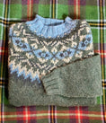 Load image into Gallery viewer, Scottish Fair Isle Crewneck in Blue, Cream & Loden
