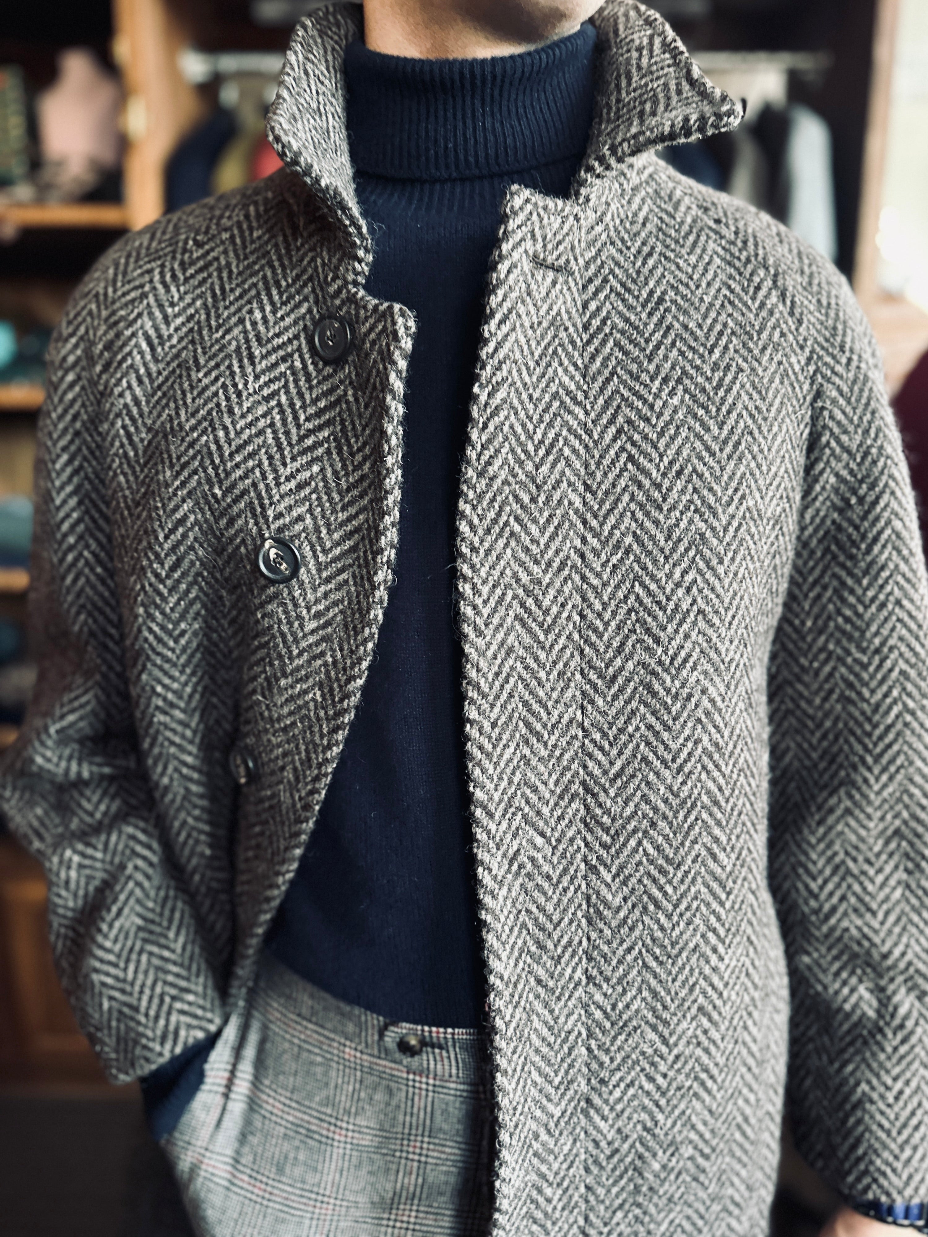 Crittenden Wool Herringbone Topcoat