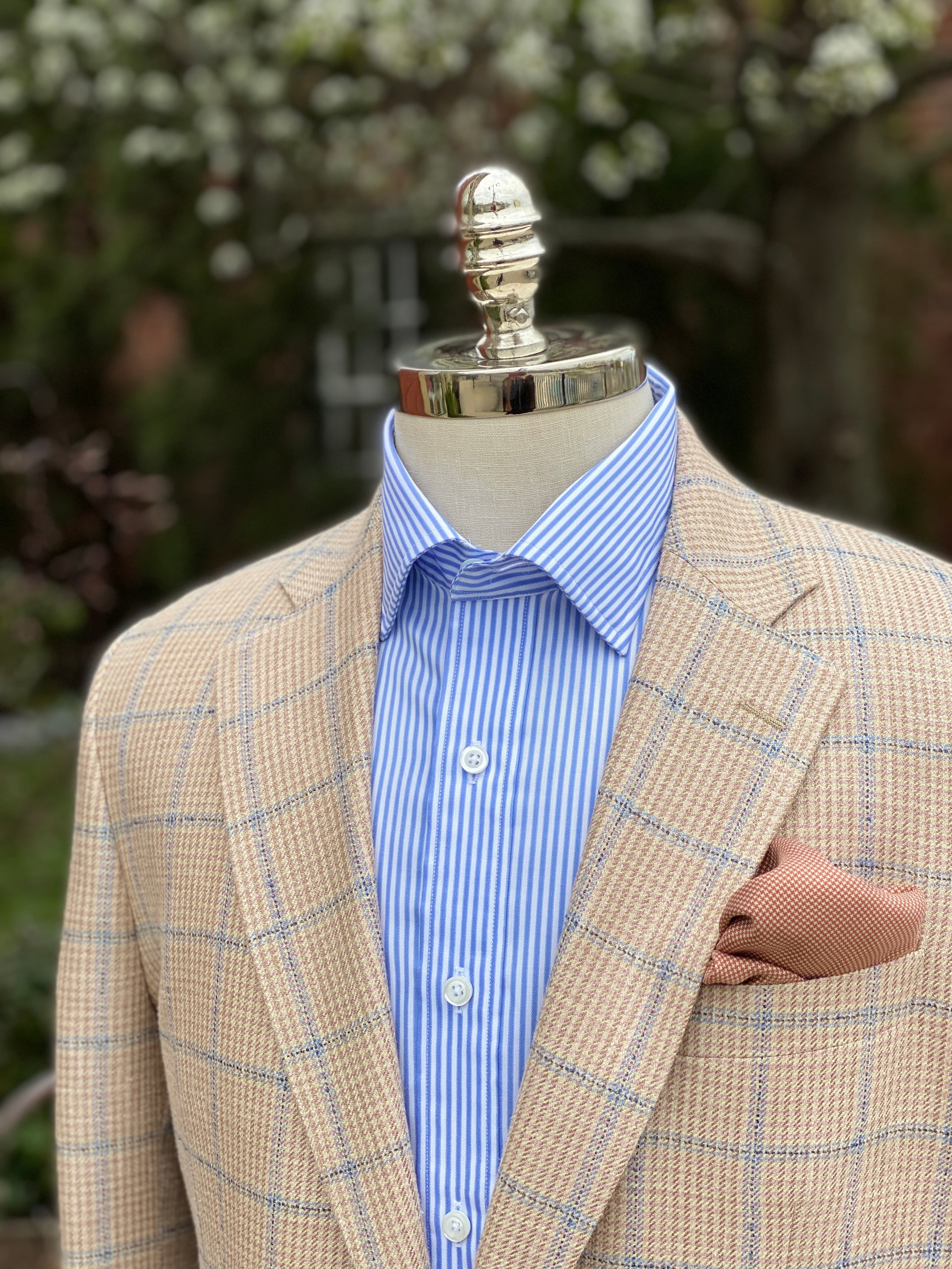 Harrods Flap Pocket Jacket in Soft Salmon and Blue