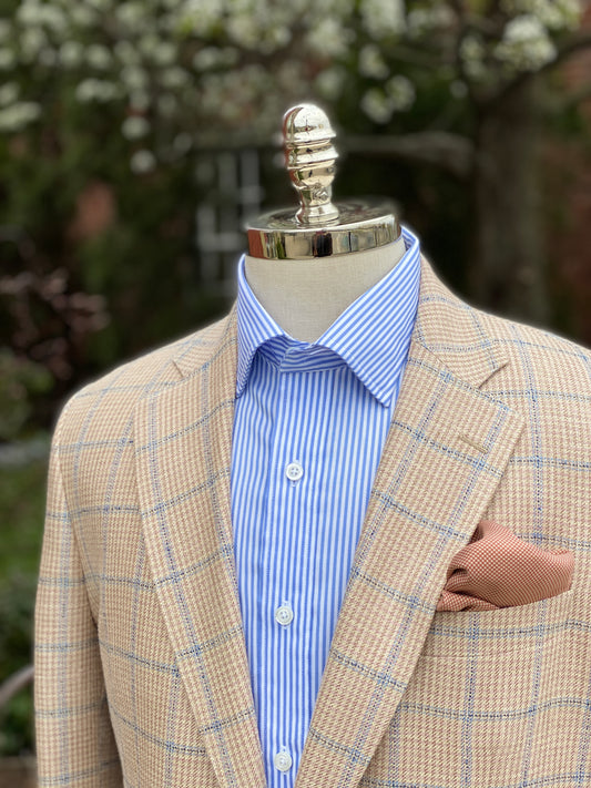 Harrods Flap Pocket Jacket in Soft Salmon and Blue