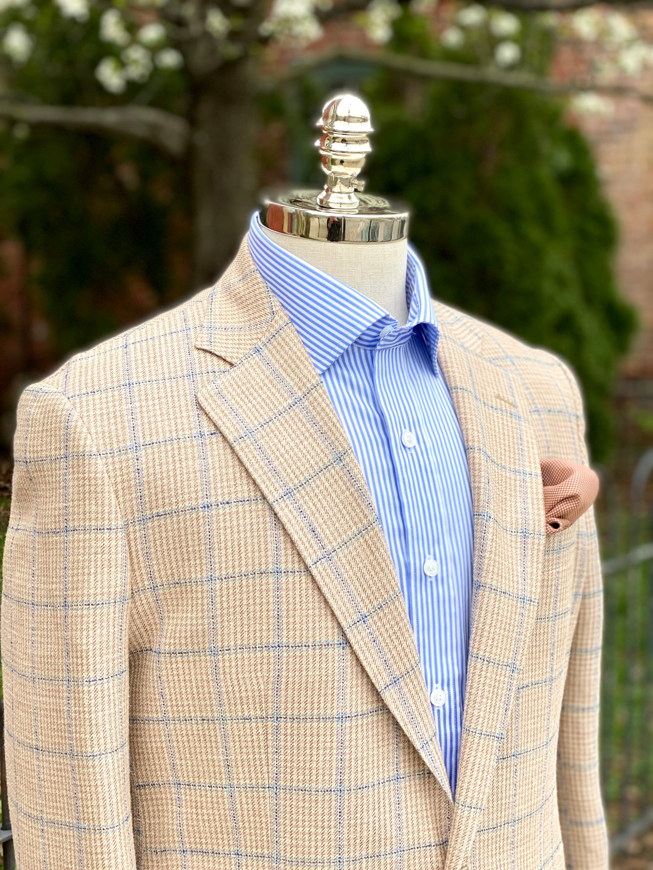 Harrods Flap Pocket Jacket in Soft Salmon and Blue