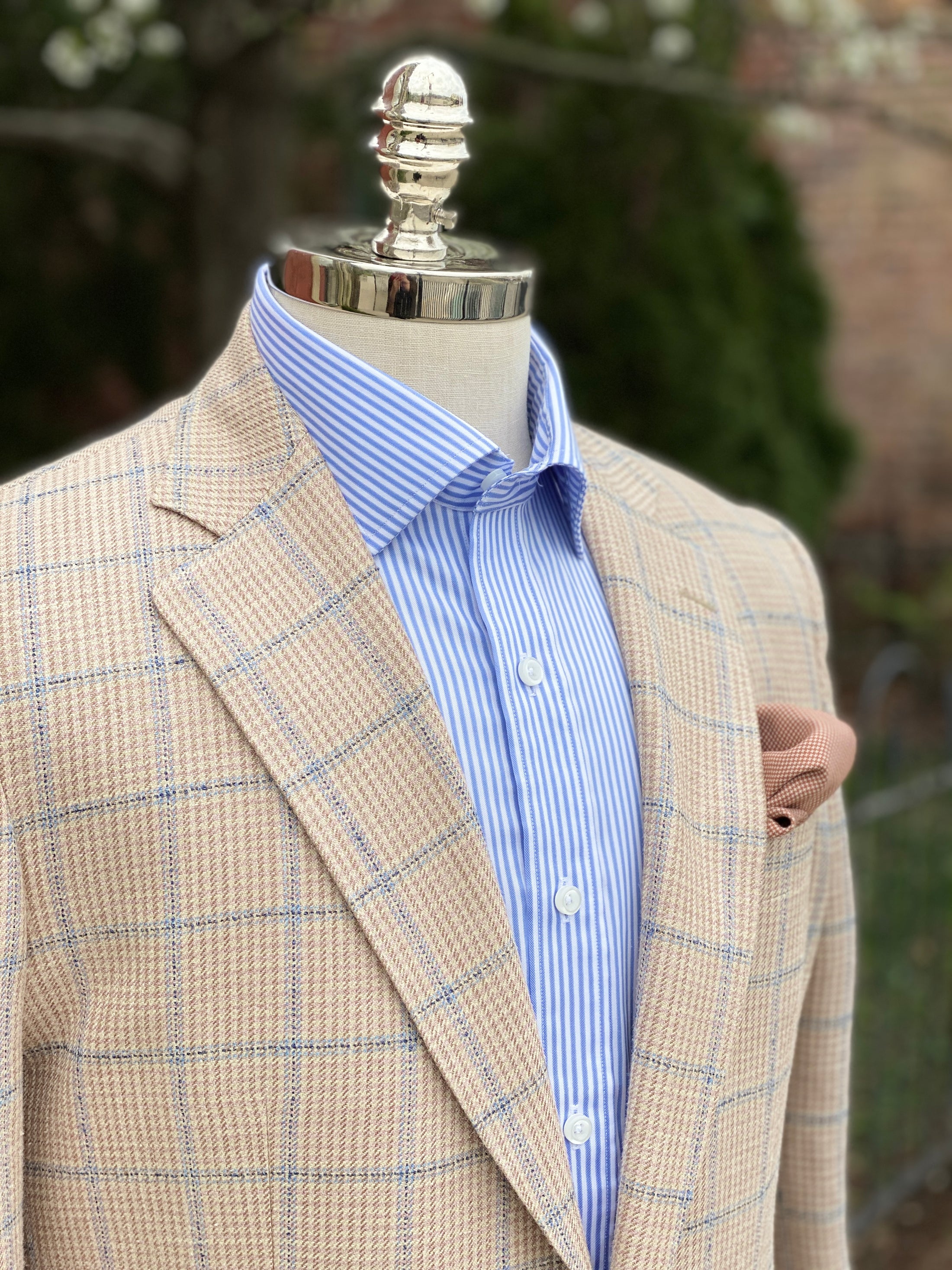 Harrods Flap Pocket Jacket in Soft Salmon and Blue