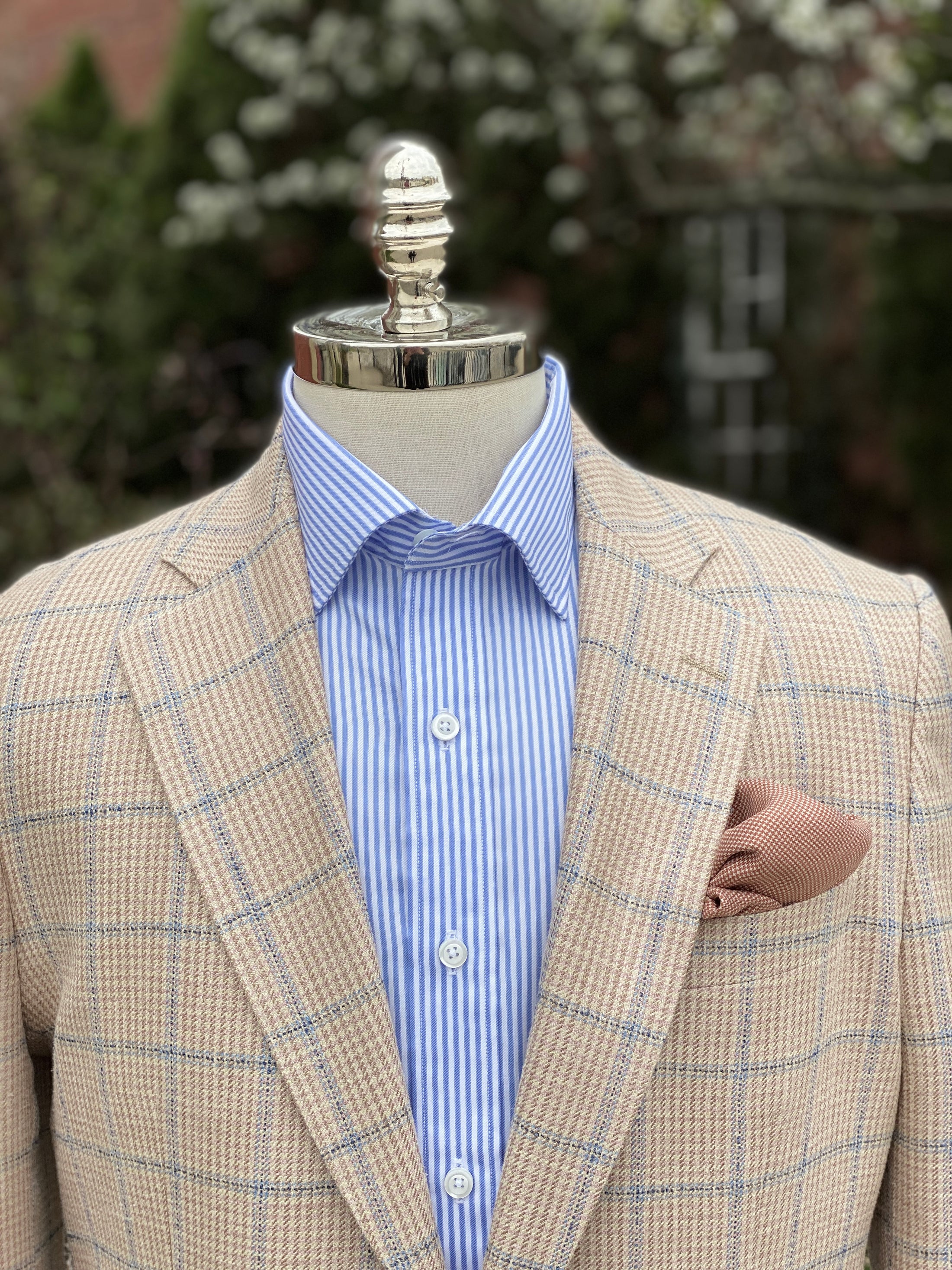 Harrods Flap Pocket Jacket in Soft Salmon and Blue