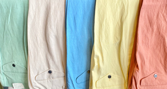Signature Silk & Linen Trousers--Navy or Yellow
